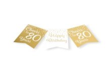 Paperdreams Party flag banner goud/wit - 80