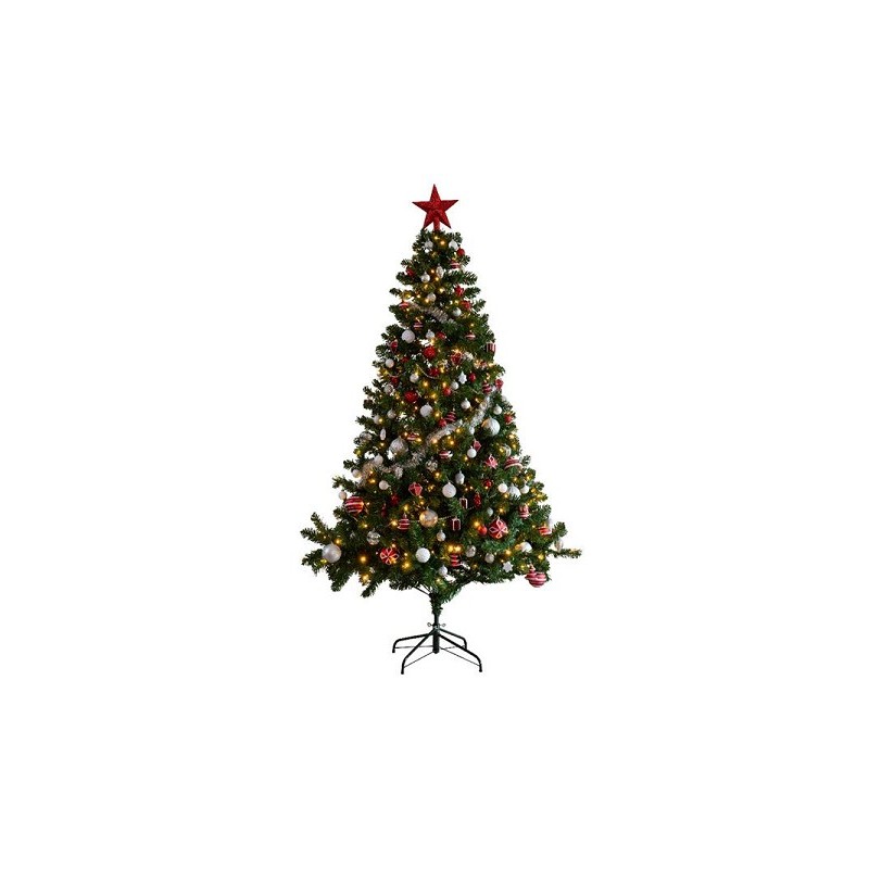 Everland Imperial pine inclusief decoratie en verlichting 210cm 380 LED lampen warm wit