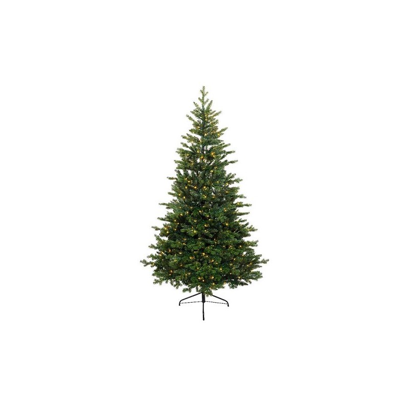 Everlands Allison Pine sapin de Noël artificiel très luxueux 210 cm de haut vert avec éclairage LED intégré et aiguilles réalist