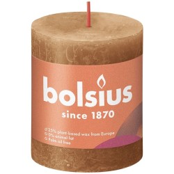 Bolsius Shine Collection Bougie bloc rustique 80/68 Spice Brown- Spicy Brown