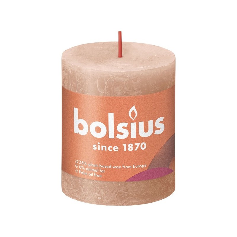 Bougie bloc rustique Bolsius 80/68 caramel crémeux - Creamy Karame