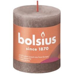 Bolsius Shine Collection Bougie bloc rustique 80/68 Taupe rustique