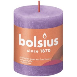 Bolsius Shine Collection Bougie bloc rustique 80/68 Violet vibrant ( Violet clair )