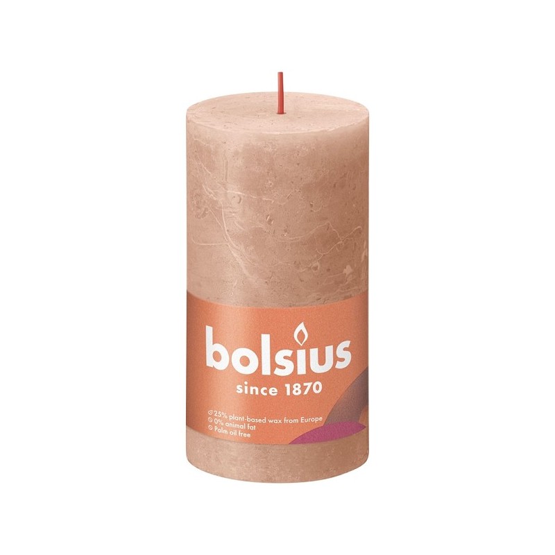 Bolsius Rustiek stompkaars 130/68 creamy caramel - Romig Karame