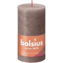 Bolsius  Shine Collection Rustiek stompkaars 130/68 Rustic Taupe