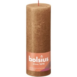Bolsius Shine Collection Rustiek stompkaars 190/68 Spice Brown- Kruidig Bruin