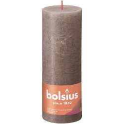 Bolsius Shine Collection  Rustiek stompkaars 190/68 Rustic Taupe