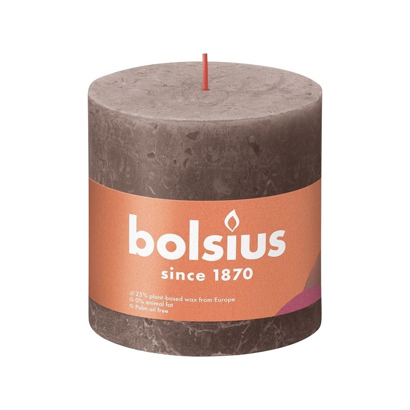 Bolsius Shine Collection Rustiek stompkaars 100/100 Rustic Taupe