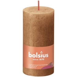 Bolsius Shine Collection Rustiek stompkaars 100/50 Spice Brown- Kruidig Bruin