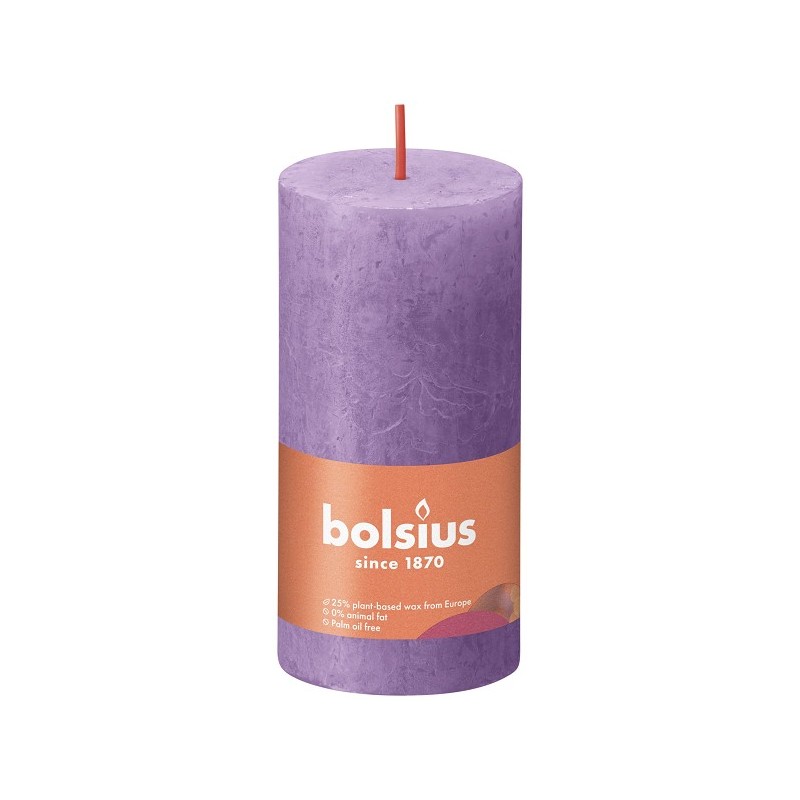 Bolsius Shine Collection Rustiek stompkaars 100/50 Vibrant Violet ( Helder Violet )