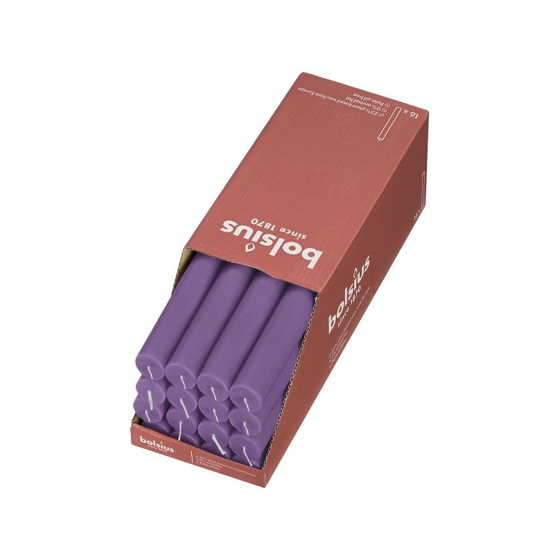 Bolsius Shine Collection Rustiek Dinerkaars 270/23 doos a 16st Vibrant violet ( Helder Violet )