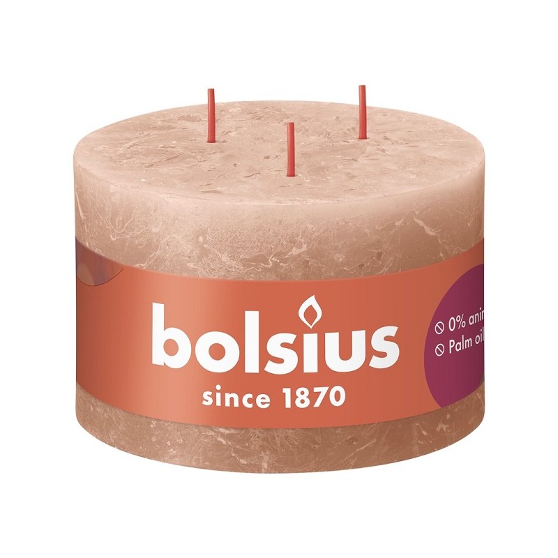 Bolsius Rustiek stompkaars 90/140 3lont Creamy Caramel- Romig Karame