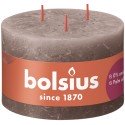 Bolsius Shine Collection  Rustiek stompkaars 90/140 3lont Rustic Taupe