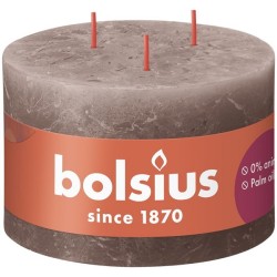 Bolsius Shine Collection Bougie bloc rustique 90/140 3 mèches Taupe rustique