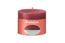 Bolsius  Rustiek stompkaars 80/68 Shimmer Delicate Red-Delicaat Rood