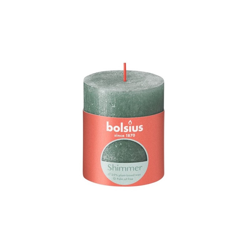 Bolsius Rustiek stompkaars 80/68 Shimmer Oxid Blue
