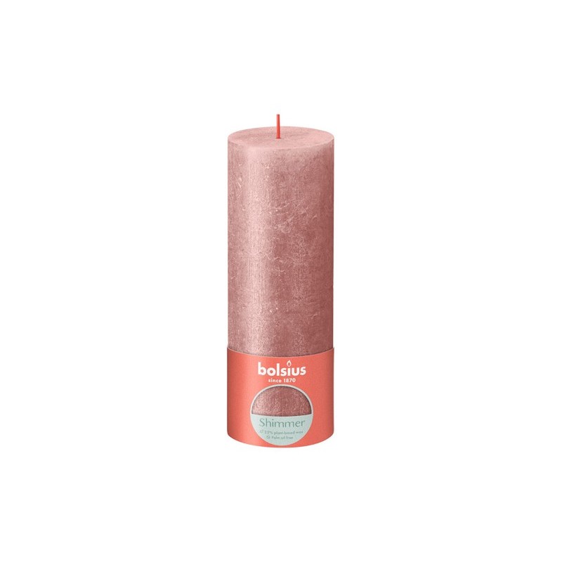 Bolsius Rustiek stompkaars 190/68 Shimmer Pink