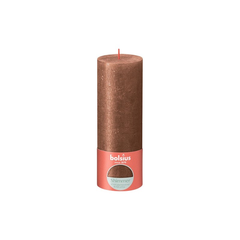 Bolsius Rustiek stompkaars 190/68 Shimmer Copper