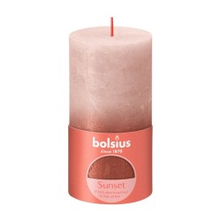 Bolsius Bougie bloc rustique 130/68 Sunset Amber/Misty Pink