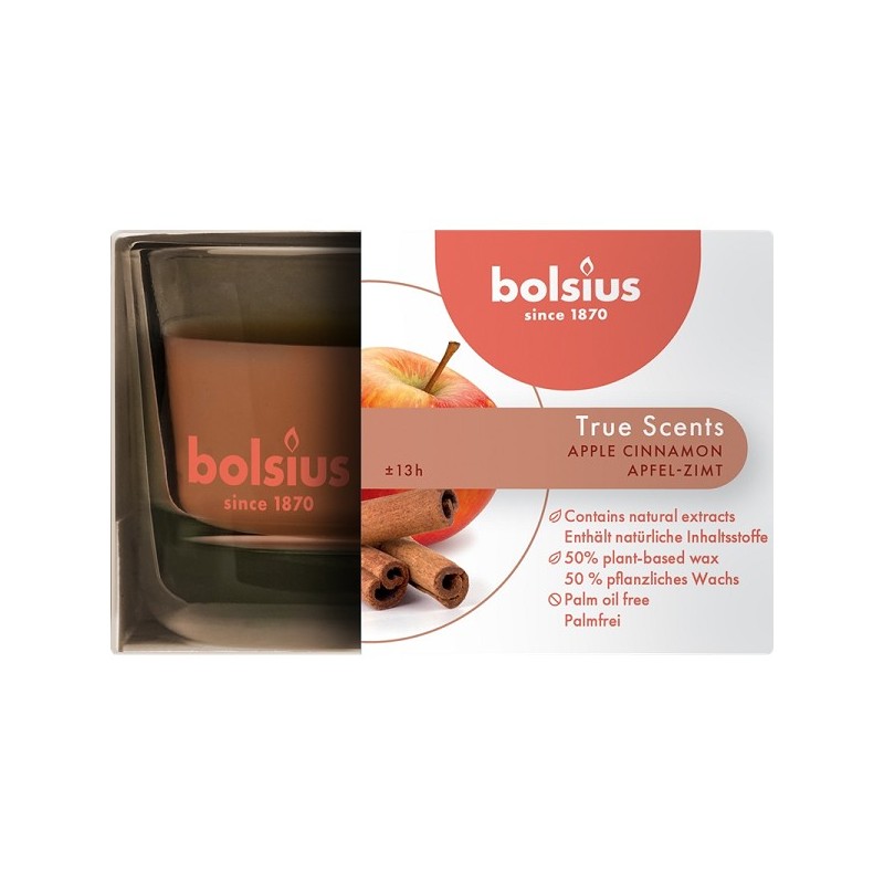 Bolsius Verre Parfumé 50/80 True Scents Pomme Cannelle