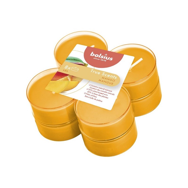 Bolsius Geur maxitheelichten 8 uur pak a 8st True Scents Mango