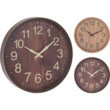 Horloge murale aspect bois Ø30cm