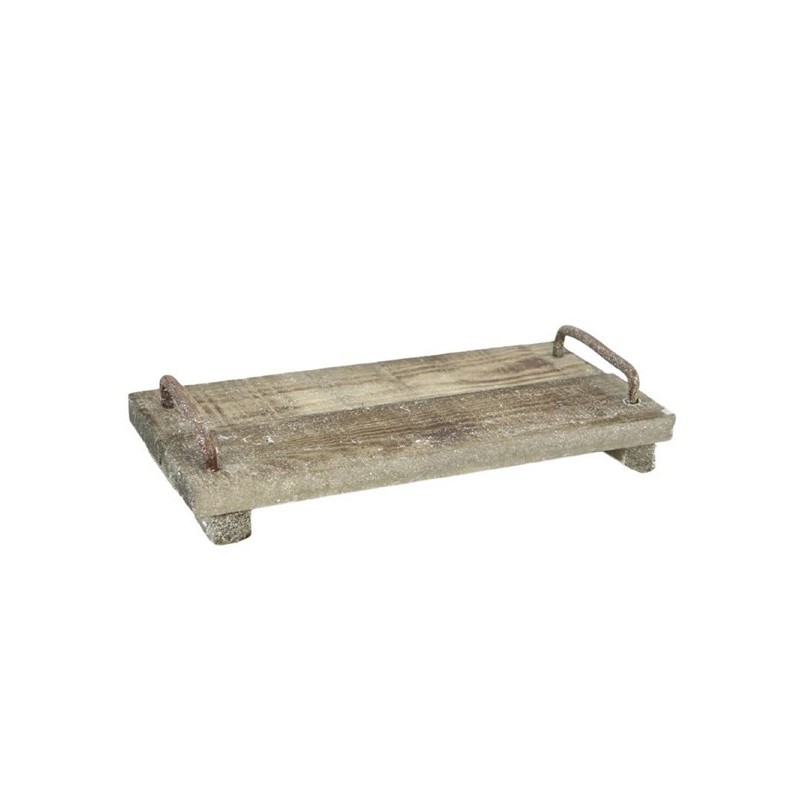 Plateau en bois 30x14x4cm gris lavis