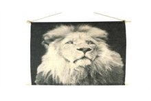 Décoration murale tissu lion 70x70x1,2cm