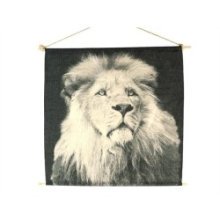 Wanddecoratie doek leeuw 70x70x1.2cm