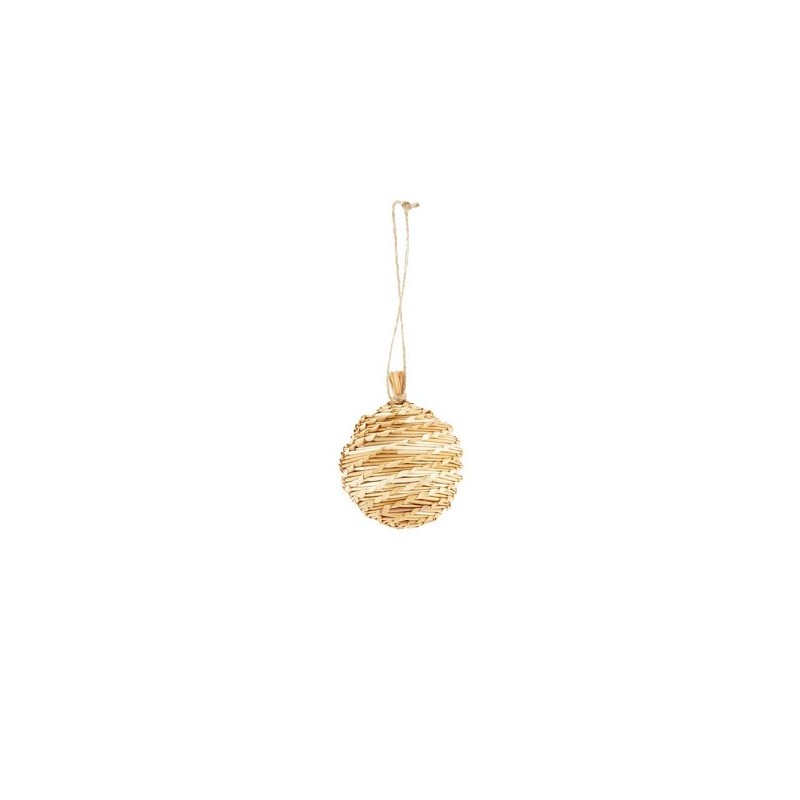 Dijk Natural Collections Pendentif de Noël boule de roseau 10cm