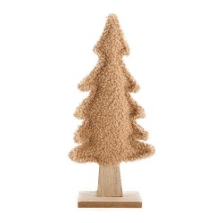 Dijk Natural Collections Kerstboom beeld van textiel en hout 15x6x29cm beige