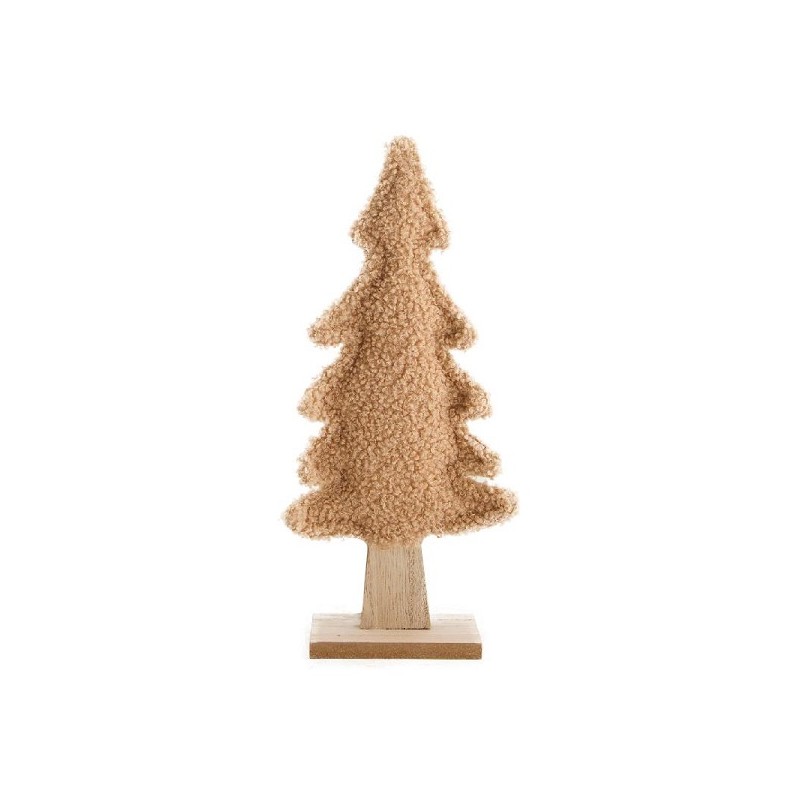 Dijk Natural Collections Kerstboom beeld van textiel en hout 15x6x29cm beige
