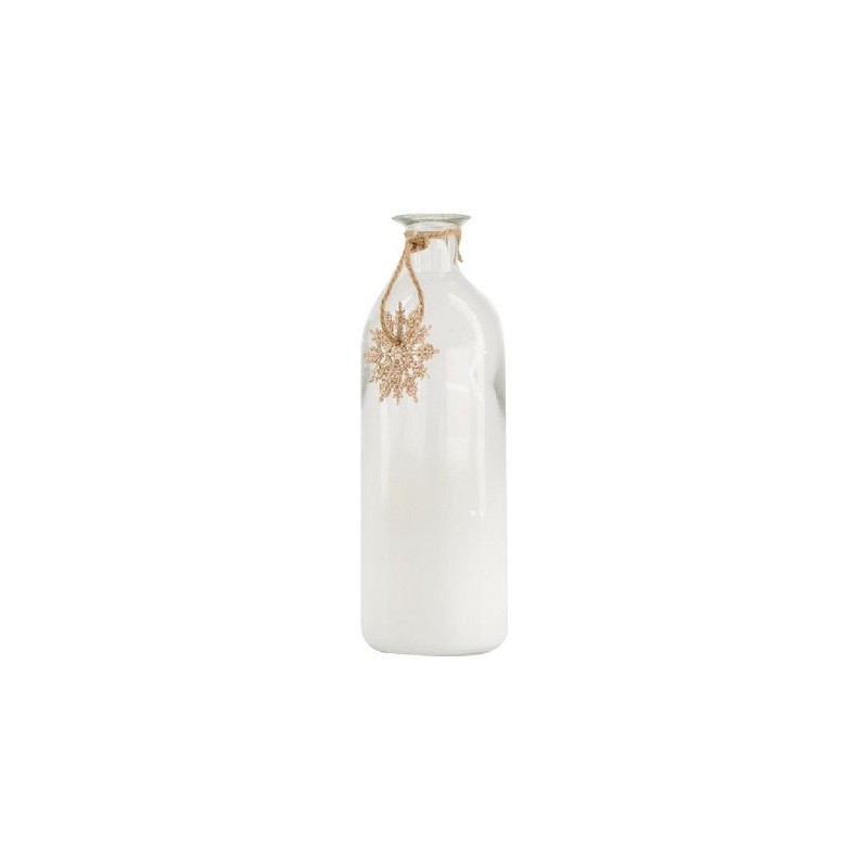 Dijk Natural Collections Bouteille en verre Ø7x20,5cm avec décoration étoile pailletée