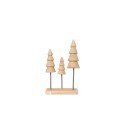 Kerstboom beeld van hout naturel 8x8x33cm