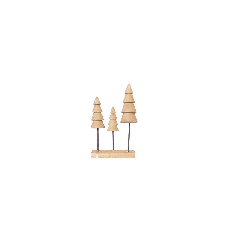 Kerstboom beeld van hout naturel 8x8x33cm