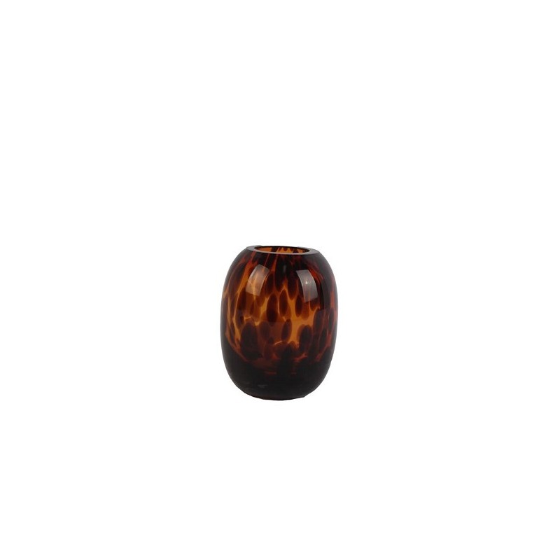 Photophore verre Tamdi 13cm marron