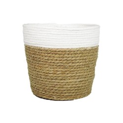 Panier avec bord blanc Ø19xh16cm avec doublure en plastique