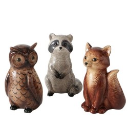Boltze Home Figurine forêt figurine Rimmy H10cm disponible en raton laveur, renard ou hibou