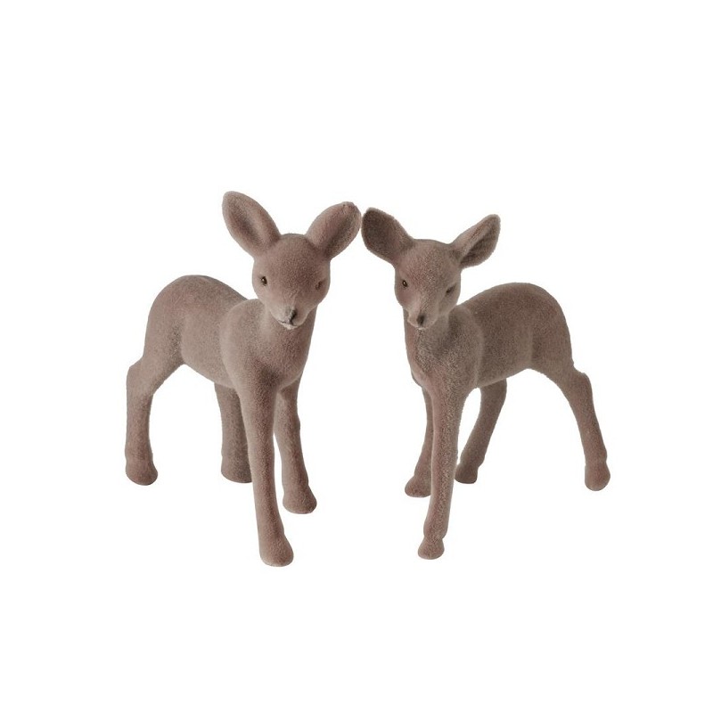 Boltze Home Cerf Nelle 2 pièces marron H15cm