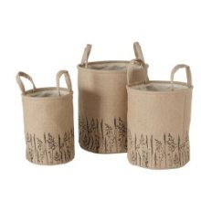 Boltze Home Ensemble de paniers Graser jute 3 pièces H28-30 et 35cm