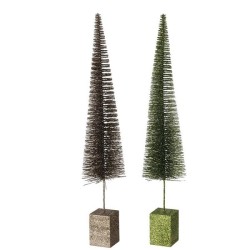 Boltze Home Kerstboom Tarvo glitter H60cm dia11cm bruin/groen