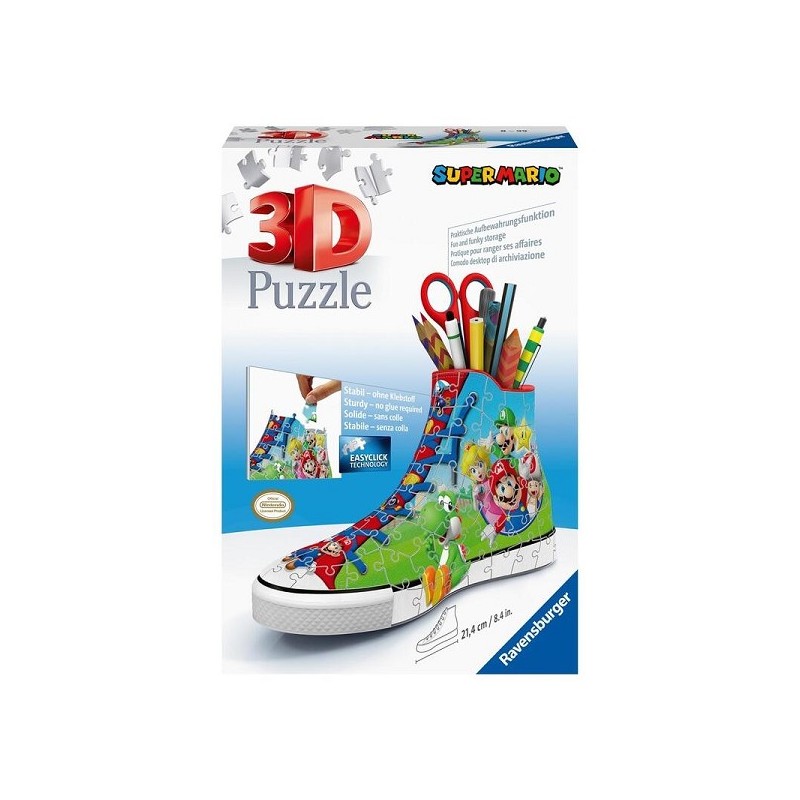 Ravensburger Puzzle 3D Super Mario sneaker plumier 108 pièces