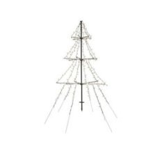 Kerstboom vorm LED buitenverlichting vrijstaand 180cm 330LED lampen hoog warmwit met timer IP44 5m aanloopsnoer
