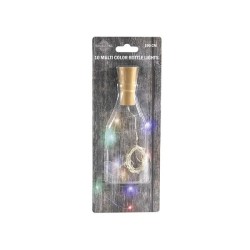 Bouchon de bouteille faux liège avec 10 lampes LED éclairage filaire multicolore 3xLR44 (incl)