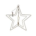 Étoile de Noël 3D 40cm en métal doré avec 50 lampes LED et minuterie fonctionne sur 2xAA (excl)