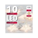 Guirlande lumineuse étoile avec 10 lampes Led blanc chaud et minuterie 100cm fonctionne sur 2xAA (excl)