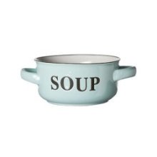 Bol à soupe 'Soup' Ø13,5xh6,5cm avec anses bleu clair