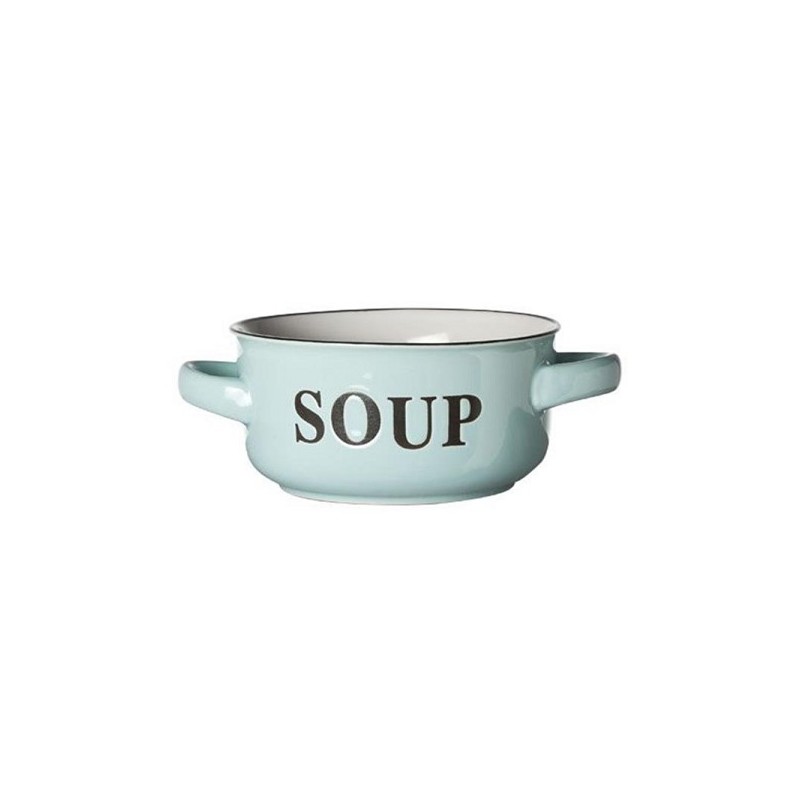 Bol à soupe 'Soup' Ø13,5xh6,5cm avec anses bleu clair