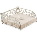 Ambiente Servettenhouder creme metaal met takjesmotief 18x18x6cm voor servetten van 33x33 cm