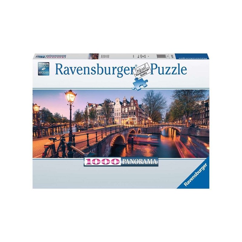 Ravensburger puzzle 1000 pièces Soirée à Amsterdam Panorama